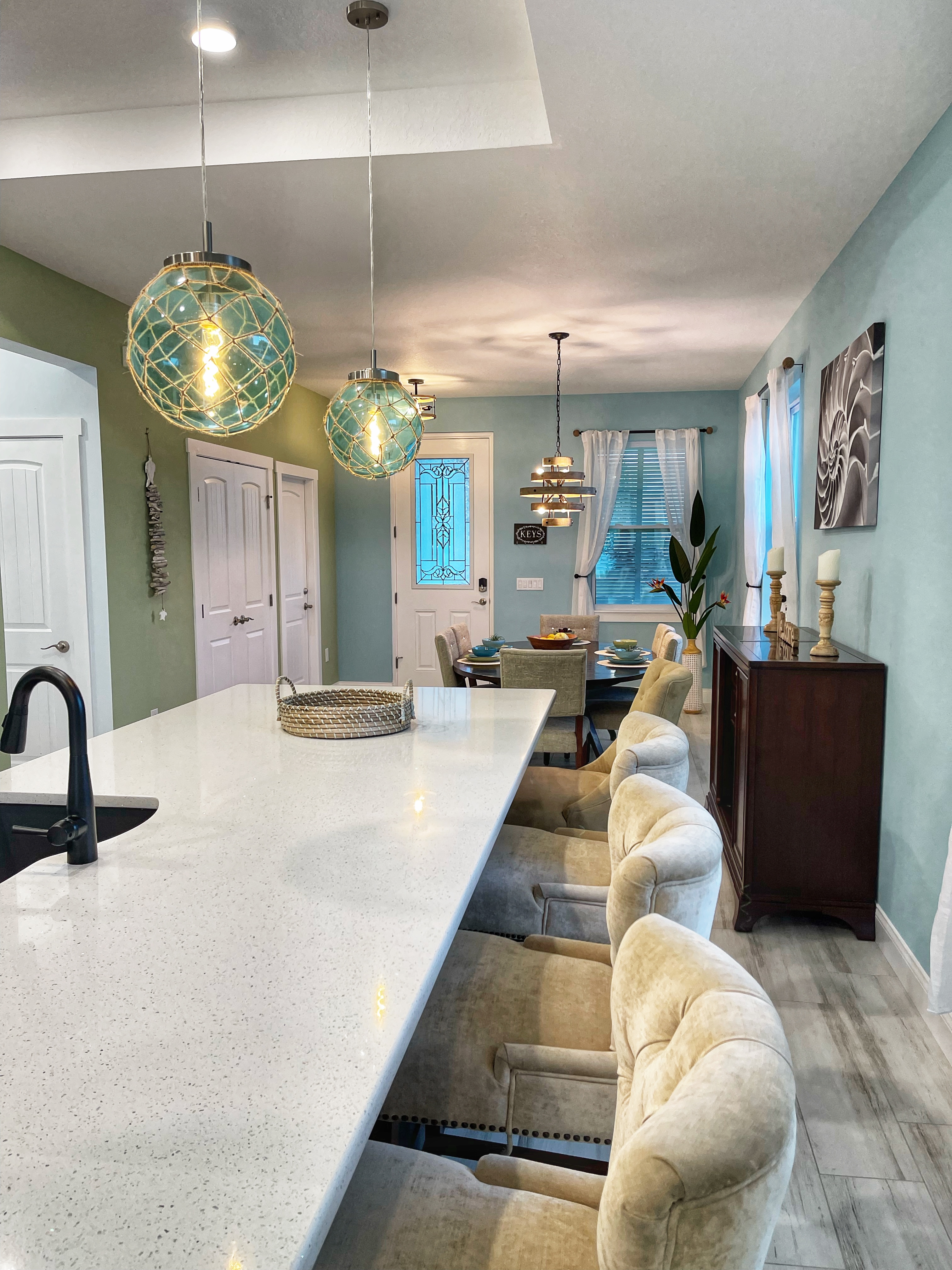 Bright kitchen and dining space